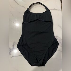 Natalie Dancewear Black Halter Bodysuit